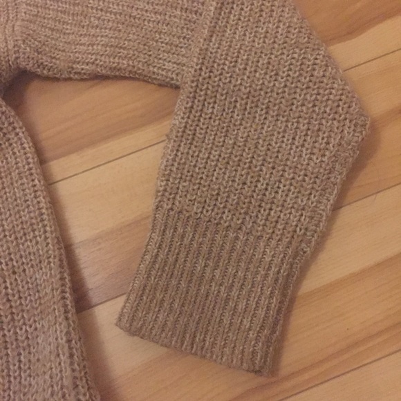 Oatmeal beige knit long cardigan - Picture 6 of 7